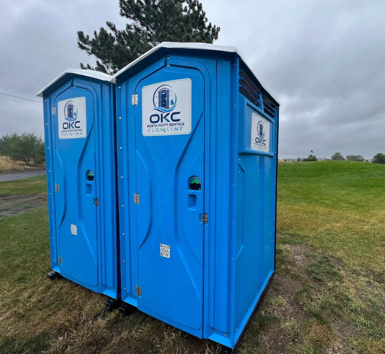 Porta potty rental units from OKC Porta Potty Rentals Flowline in Oklahoma City
